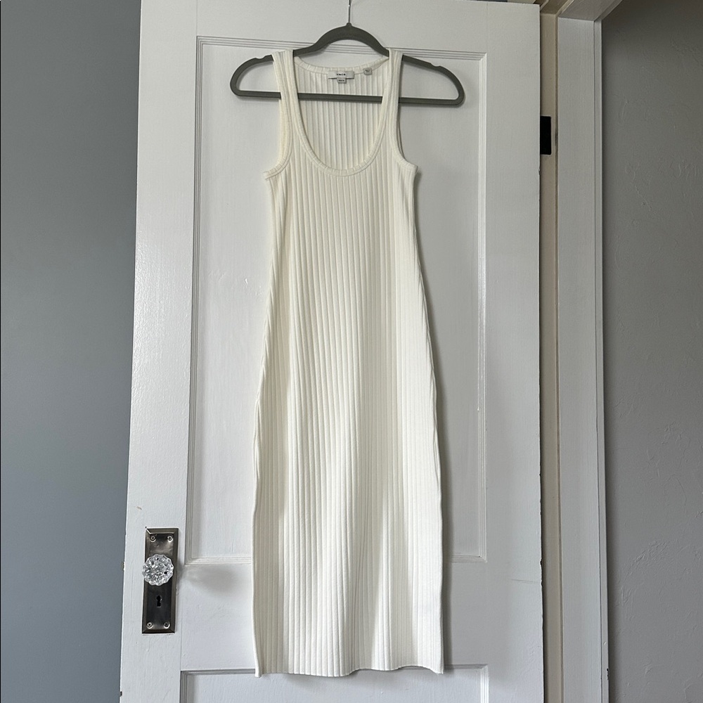 Vince Ribbed Racerback Maxi Dress in White